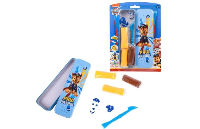Paw Patrol Okidoki Dough 3d Tin Case + Accesoires 3 Paw Patrol Okidoki Dough 3d Tin Case + Accesoires
